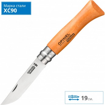 Нож OPINEL №8, углеродистая сталь, рукоять из дерева бука 113080 Нож OPINEL №8, углеродистая сталь, рукоять из дерева бука 113080